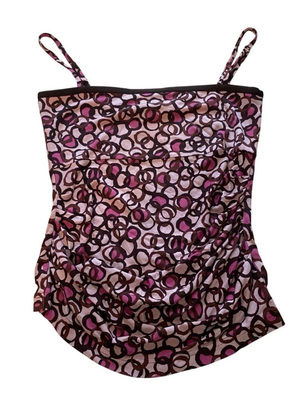 Diane Von Furstenberg Pink Brown Ring-Print Camisole